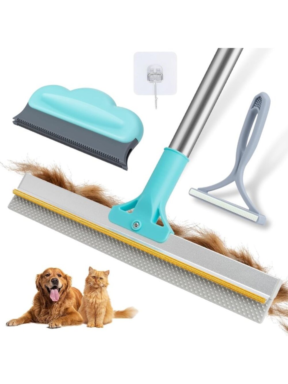 Pet Hair Removal Carpet Rake Tool | Reusable Broom for Easy Cleaning